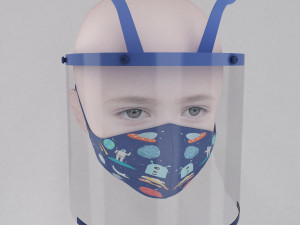 medical face shield and mask for kids 3D Model
