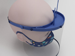 medical face shield and mask for kids 3D 모델