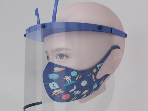 medical face shield and mask for kids 3D 모델