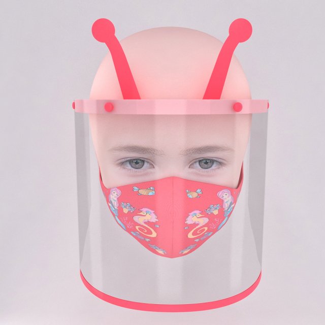medical face shield and mask for kids 3D Model .c4d .max .obj .3ds .fbx .stl .blend 