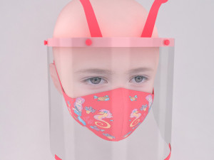 medical face shield and mask for kids 3D Model
