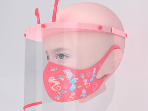 medical face shield and mask for kids 3D Model