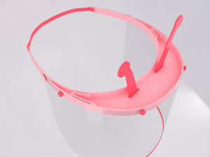 medical face shield and mask for kids 3D Model