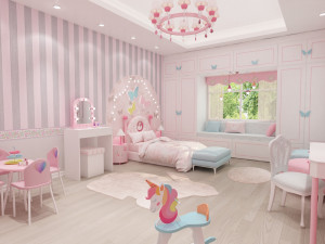 girls bedroom 3D Model
