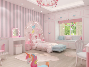 girls bedroom 3D Модель