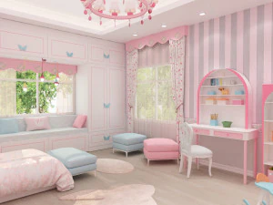 quarto de meninas Modelo 3D