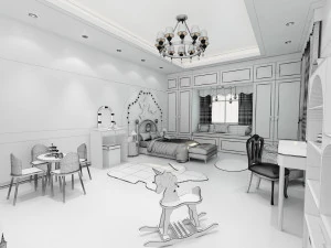 quarto de meninas Modelo 3D