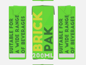 200ml brick pak 3D Model