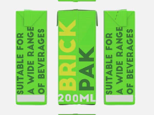 200ml brick pak 3D Model