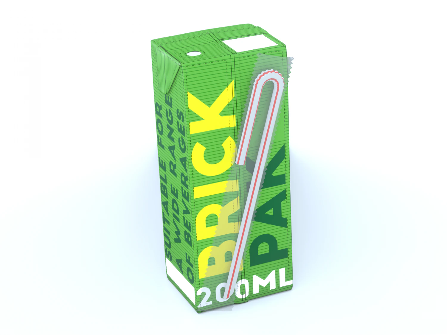 200ml brick pak 3D Model .c4d .max .obj .3ds .fbx .stl .blend 