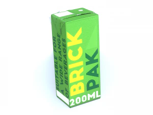 200ml brick pak 3D Model
