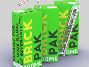 200ml brick pak 3D Model