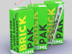 200ml brick pak 3D Model