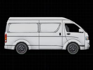 Low Poly Stylized Van 3D Model