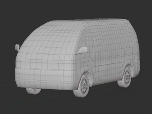 Low Poly Stylized Van 3D Model