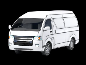 Low Poly Stylized Van 3D Model