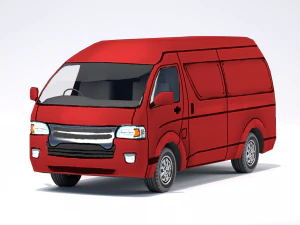 Low Poly Stylized Van 3D Model