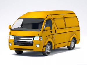 Low Poly Stylized Van 3D Model
