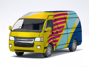 Low Poly Stylized Van 3D Model