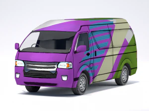 Low Poly Stylized Van 3D Model