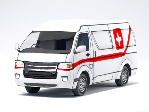 Low Poly Stylized Van 3D Model