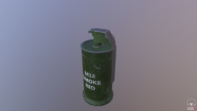 smoke m18 red 3D 模型 .c4d .max .obj .3ds .fbx .stl .blend 