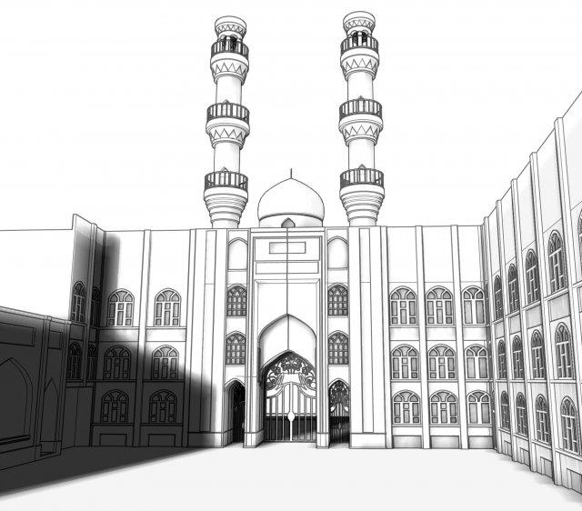 jameh mosque of tabriz 3D मॉडल .c4d .max .obj .3ds .fbx .stl .blend 
