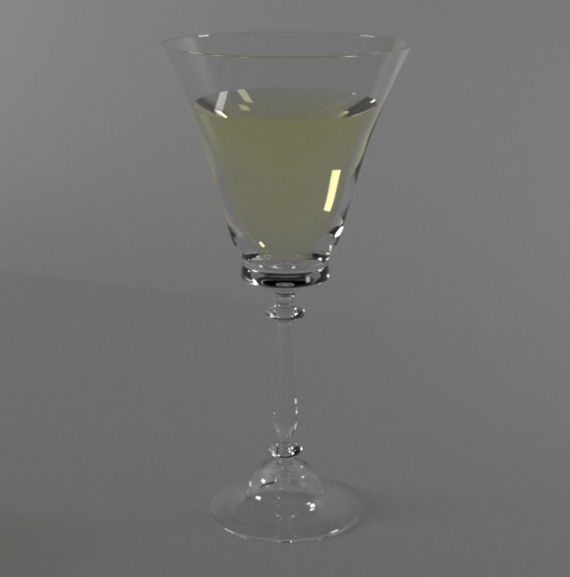 wineglass with wite wine 3D मॉडल .c4d .max .obj .3ds .fbx .stl .blend 