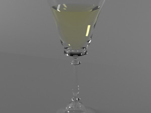 wineglass with wite wine 3D मॉडल