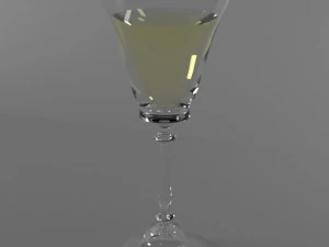 सफेद वाइन के साथ वाइन ग्लास 3D मॉडल