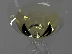 wineglass with wite wine 3D मॉडल