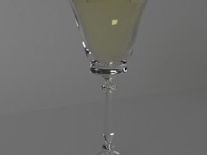 wineglass with wite wine 3D मॉडल