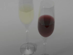 zwei Weingl&auml;ser 3D Modell