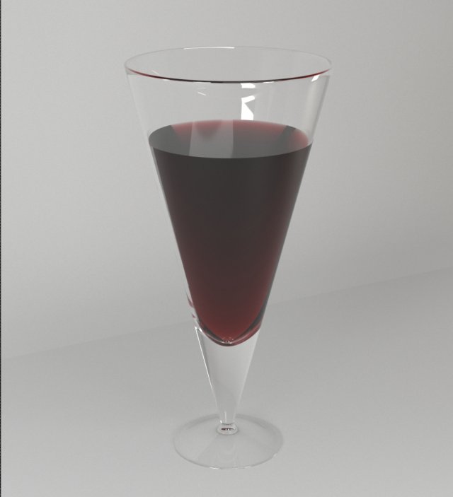 wineglass cone form with red wine 3D मॉडल .c4d .max .obj .3ds .fbx .stl .blend 