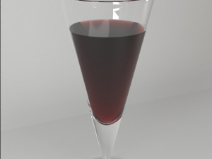 wineglass cone form with red wine 3D मॉडल