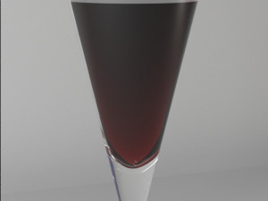 wineglass cone form with red wine 3D मॉडल