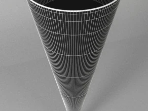 रेड वाइन के साथ वाइन ग्लास कोन फॉर्म 3D मॉडल