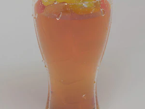 bardak dolusu portakal suyu ile cam &uuml;zerine buz damlaları 3D Model