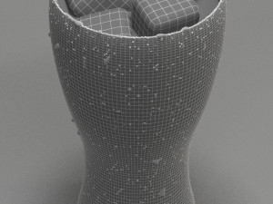 glassful with orange juice ice drops on glass 3D 模型