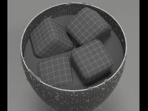 segelas penuh dengan es jus jeruk tetes di gelas Model 3D