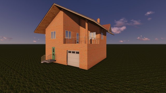 house 10x10 m 3D 模型 .c4d .max .obj .3ds .fbx .stl .blend 