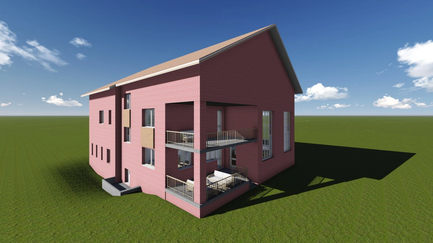 private house 3D Model .c4d .max .obj .3ds .fbx .stl .blend 