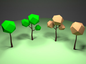 lowpoly trees for games 3D Model