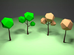 alberi lowpoly per i giochi Modello 3D