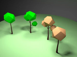 lowpoly trees for games 3D Model