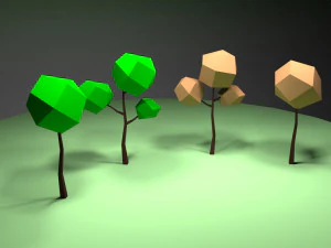 lowpoly trees for games 3D Model