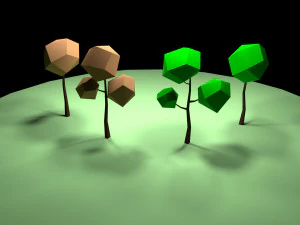 lowpoly trees for games 3D Model