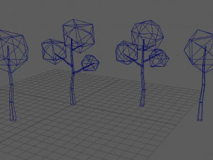 lowpoly trees for games 3D Model