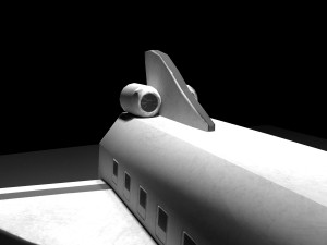 low poly space rocket Model 3D