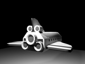 low poly space rocket Model 3D